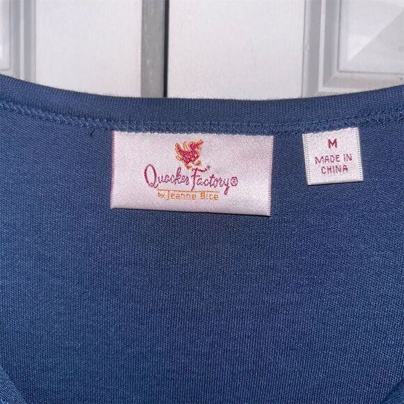 Quacker Factory Women's Navy Blue Lace-Up Dress w/ Pockets Size M - Picture 3 of 9